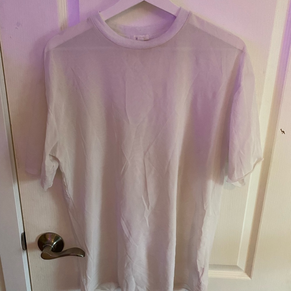 oversize mesh short sleeve top